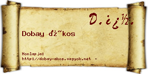 Dobay Ákos névjegykártya