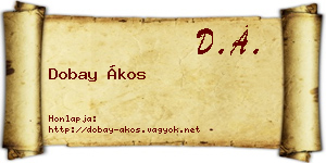 Dobay Ákos névjegykártya